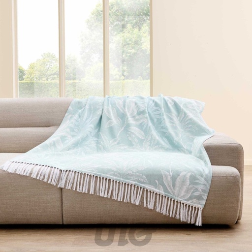 PLAID A FRANGES 125 x 150 CM COTON/POLYESTER IMPRIME HERA