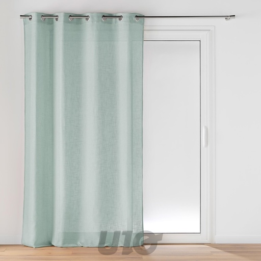 PANNEAU A OEILLETS 140 x 280 CM EFFET LIN TISSE CLORIS BLEU