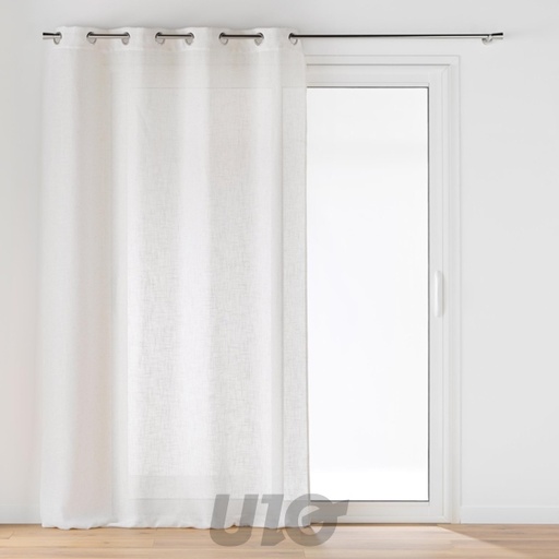 PANNEAU A OEILLETS 140 x 280 CM EFFET LIN TISSE CLORIS NATUREL