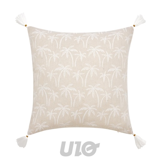 COUSSIN DEHOUS. COMPR. POMPONS 45 x 45 CM POLYCOTON IMPRIME SAHARIS