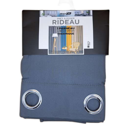 RIDEAU ISOLANT THERMIQUE 140x240CM - GRIS FONCÉ 