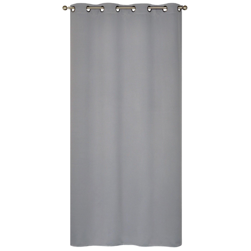 Rideau Occultant Uni à Œillets Prêt à Poser Galet 220g/m2 135x240CM