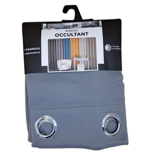 RIDEAU OCCULTANT 135x240CM - GRIS