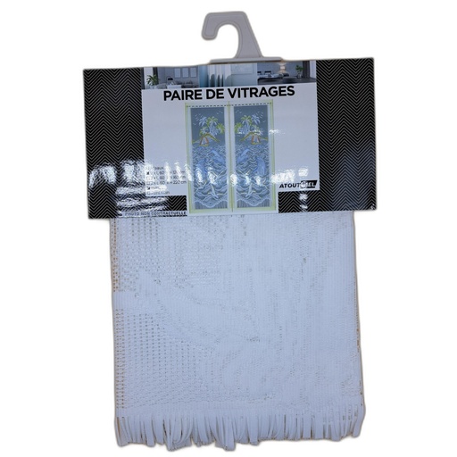 PAIRE DE VITRAGE 60x120CM - BLANC