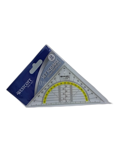 Westcott Équerre Géométrique 14cm avec Rapporteur Transparent