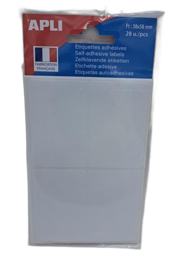 APLI ETIQUETTE BLANCHE 38X58MM