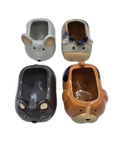 CACHE-POT ANIMAL 11X9CM 4ASS