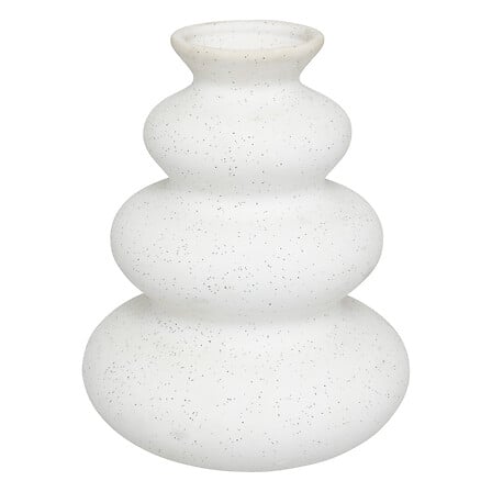 VASE EN CRAMIQUE SABLE - BLANC - H20CM