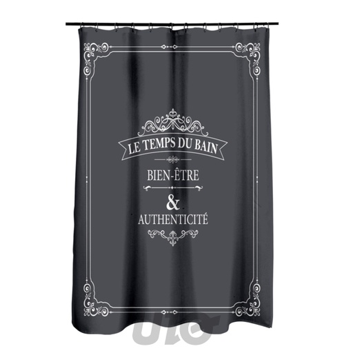 RIDEAU DE DOUCHE AVEC CROCHETS 180 x 200 CM POLYESTER IMPRIME VINTAGE DES. PLACE