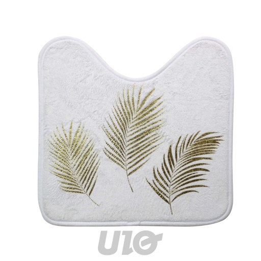TAPIS CONTOUR WC 45 x 45 CM MICROFIBRE IMPRIMEE ORBELLA BLANC DES. PLACE