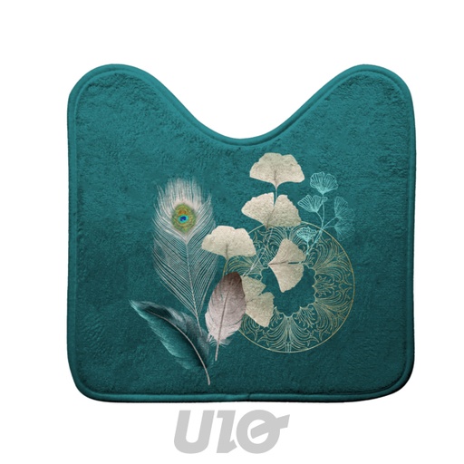 TAPIS CONTOUR WC 45 x 45 CM MICROFIBRE IMPRIMEE GINKOBLUE DES. PLACE