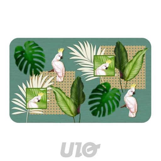 TAPIS RECTANGLE 45 x 75 CM MOUSSE IMPRIMEE CACATOES