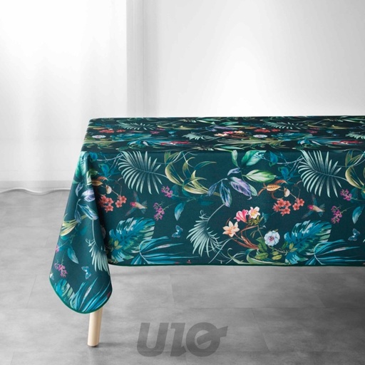 NAPPE RECTANGLE 150 x 240 CM POLYESTER IMPRIME FEERIE EMERAUDE