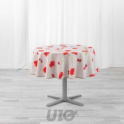 NAPPE RONDE (0) 180 CM POLYESTER IMPRIME SWEET POPPY