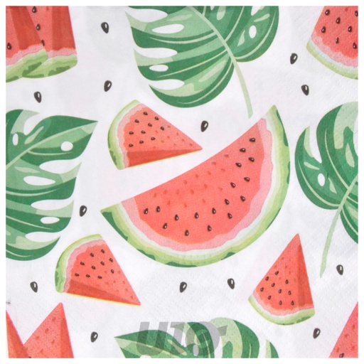 SET DE 20 SERVIETTES EN PAPIER 3 PLIS 33*33CM PASTEQUES SAVOUREUSES