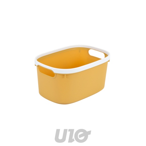 PANIERE BICOLORE PLASTIQUE 3L 24,5x17xH.12CM OCRE