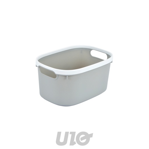 PANIERE BICOLORE PLASTIQUE 3L 24,5x17xH.12CM GRIS