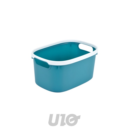 PANIERE BICOLORE PLASTIQUE 3L 24,5x17xH.12CM EMERAUDE