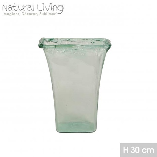 "NATURAL LIVING" VASE CEZANNE H30CM EN VERRE RECYCLE