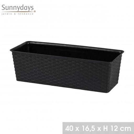GARDEN & PLASTIC - JARDINIERE PLASTIQUE EFFET ROTIN 12 40X16,5XH12CM LICORICE