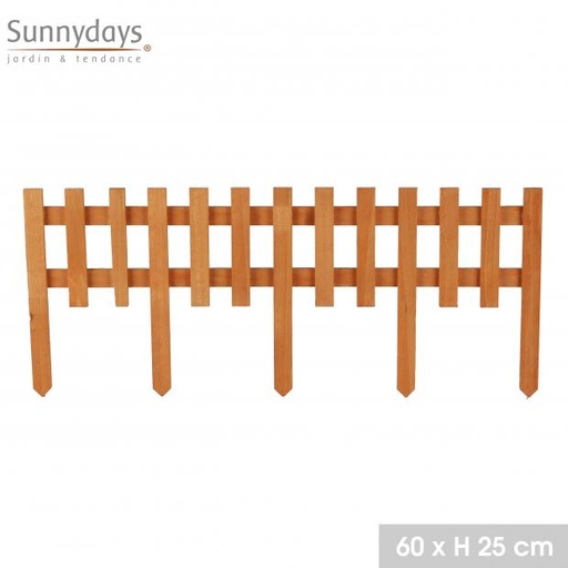 "MON JARDIN" BORDURE DE JARDIN EN BOIS NATUREL 60XH25CM