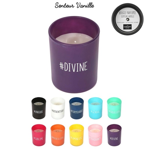 BOUGIE PARFUMEE VANILLE MOT H9CM