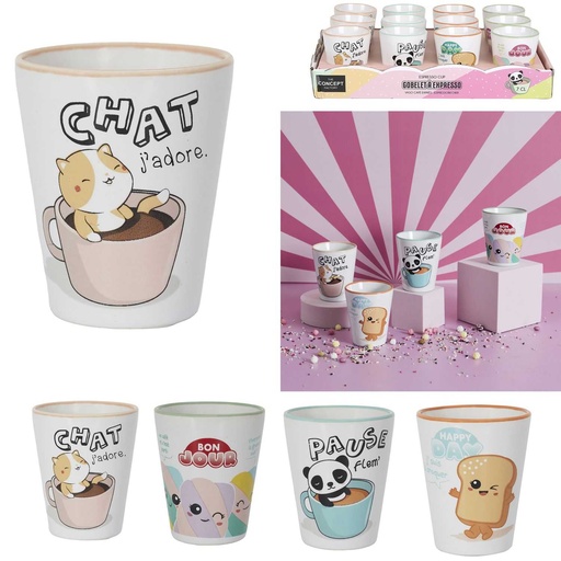 GOBELET EXPRESSO CERAMIQUE KAWAII 7CL