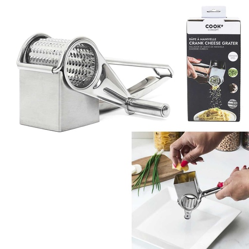 RAPE A FROMAGE A MANIVELLE INOX
