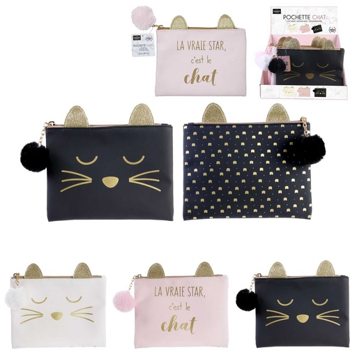 POCHETTE CHAT 15X18CM
