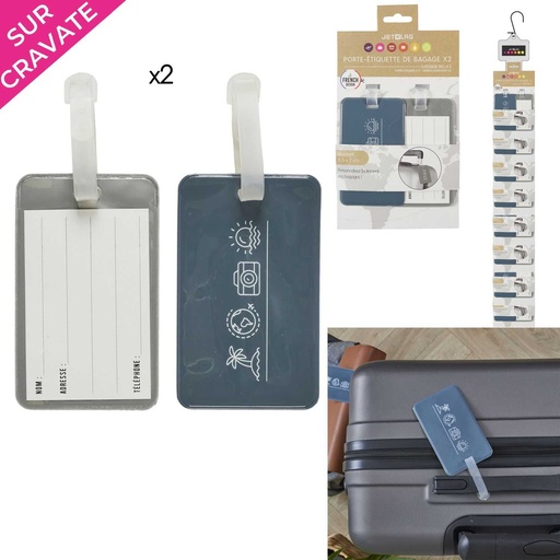 PORTE ETIQUETTE A BAGAGES X2