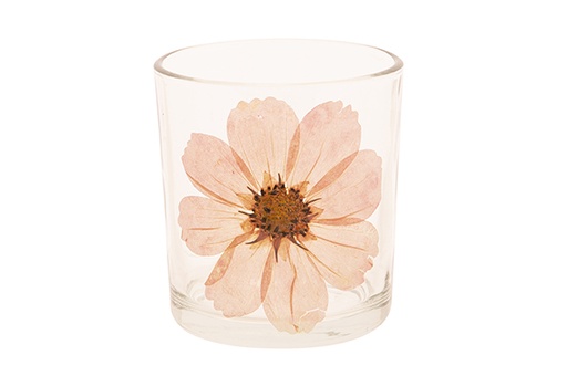 BOUGEOIR FLOWER TRANSPARENT 7X7XH8CM VERRE