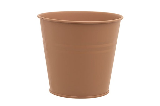 CACHE-POT URBAN SABLE 18X14XH16CM ROND CONIQUE METAL