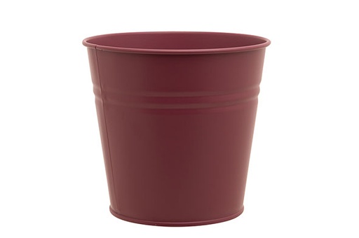 CACHE-POT URBAN FRAMBOISE 14X10XH12CM ROND CONIQUE METAL