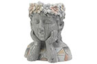 CACHE-POT MOSAIC GRIS 25X19,5XH 27,5CM EN MAGNESIUM