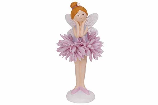 STATUE FAIRY TUTU LILA 6,5X6XH18,5CM ALLONGÉE DOLOMITE