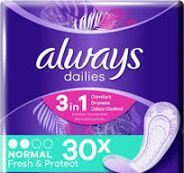 ALWAYS PROTEGE SLIP 30PCS FRESH & PROTECT 3IN1 NL.FR.
