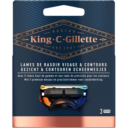 GILLETTE KING C LAMES  RASOIR - FUSION 5 - 3 PIÈCES