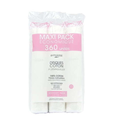 BYPHASSE DISQUES DÉMAQUILLANTS 360PCS (3X120PCS)
