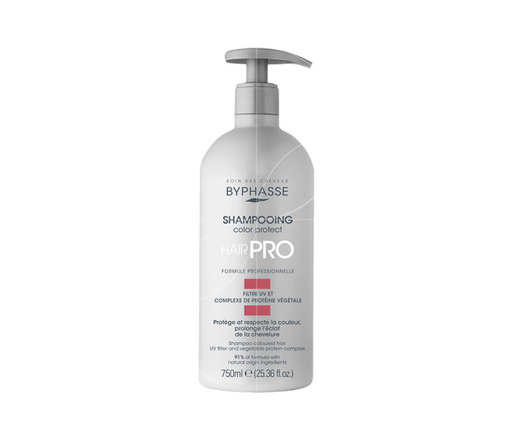 BYPHASSE SHAMPOOING 750ML HAIR PRO CHEVEUX COLORES FILTRE UV AVEC POMPE