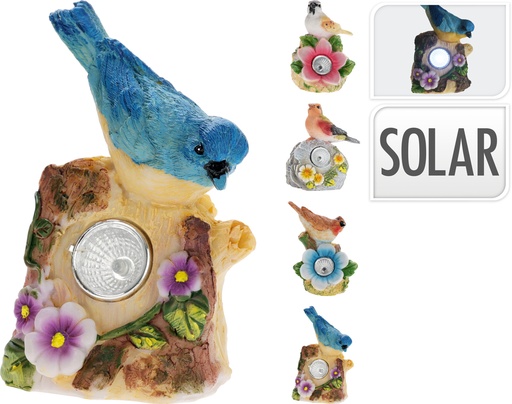 LAMPE SOLAIRE OISEAU 11CM (DISPONIBLES EN 4 COULEURS)