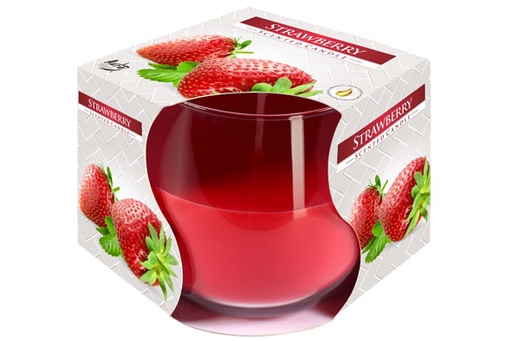 BOUGIE PARFUMÉE EN VERRE - FRAISE-ROUGE - 24H