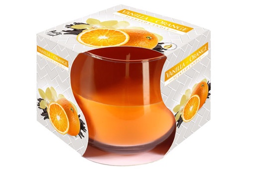BOUGIE PARFUMÉE EN VERRE - VANILLE-ORANGE - 24 HEURES