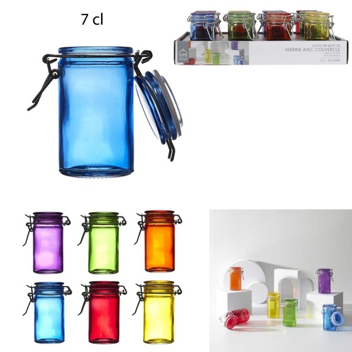 VERRINE COLOREE AVEC COUVERCLE 7CL