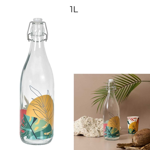 BOUTEILLE EN VERRE A CLAPET PARADIS EXOTIQUE 1L