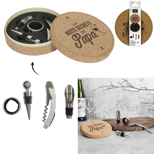 COFFRET A VIN 4 PIECES PAPA LIEGE
