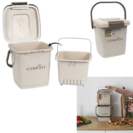 POUBELLE A COMPOST SEAU PERFORE ET COUVERCLE
