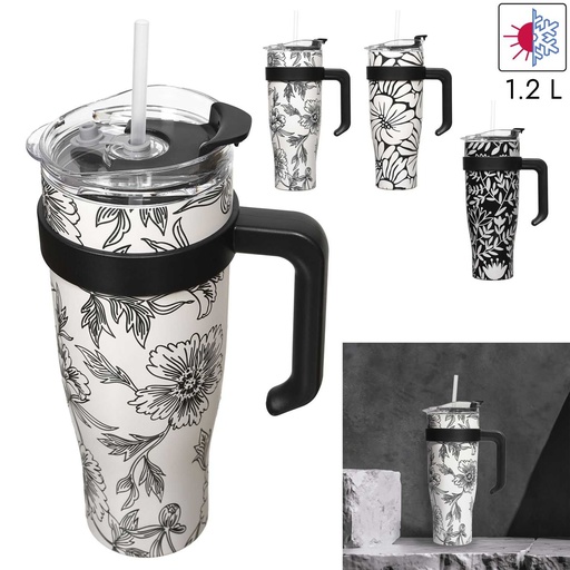 MUG DE TRANSPORT MIAMI NOIR & BLANC 1.2L