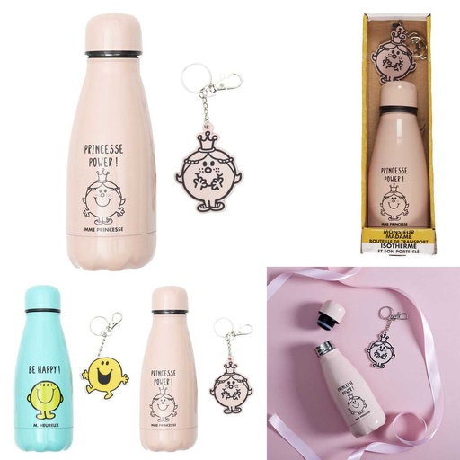 COFFRET BOUTEILLE ISOTHERME 30CL ET PORTE CLÉS