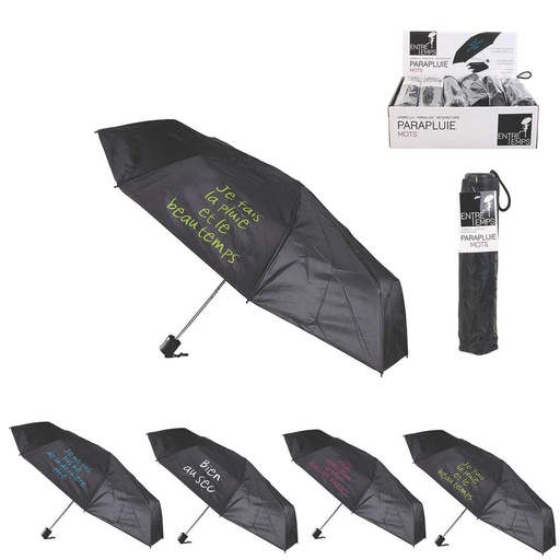 PARAPLUIE COMPACT À MESSAGE AVEC ETUI