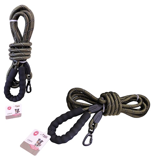 LONGE RÉFLÉCHISSANTE KAKI - LONGUEUR 5 M